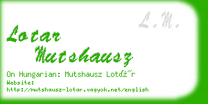 lotar mutshausz business card